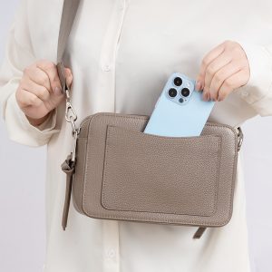 Small square bag, double zipper, niche women's bag