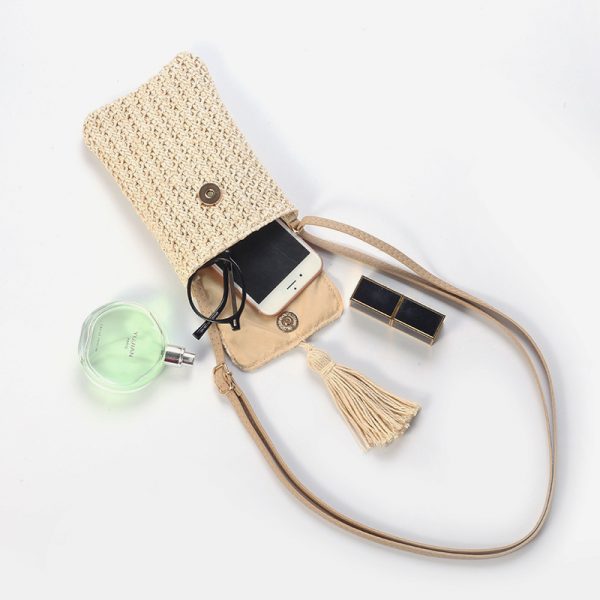 Fashion mini mobile phone woven bag - Image 3